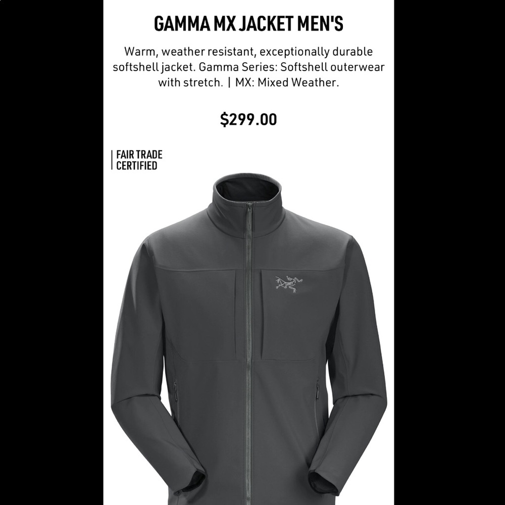 Arc’teryx Gamma MX,  grey Mens XL with company logos (see photos)